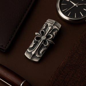 Clip para billetes de plata de ley, clip de plata 925 oxidada para hombre, regalo personalizado para papá, regalo para el Día del Padre, accesorio de lujo para hombre.
