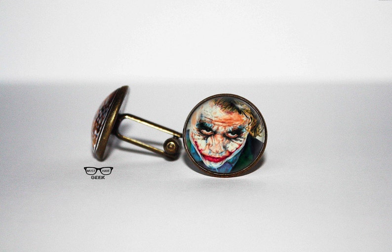 Bad hero Cufflinks Comic hero face Cuff links Art Gifts Superhero cuff link Gift for him