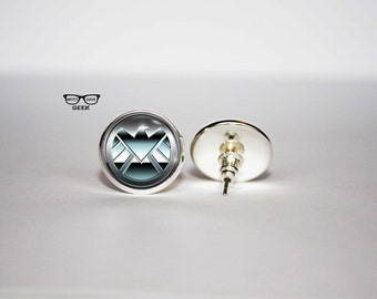 Agents of SHIELD earrings, SHIELD stud earrings, Gamer earrings, Art Gifts, fan gift