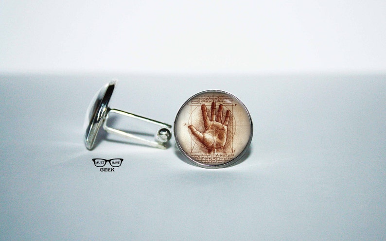 designer doctor Gift for painter for him hand proportions cuff Gift for Her Leonardo Da Vinci Cufflinks Anatomical hand Cuff links