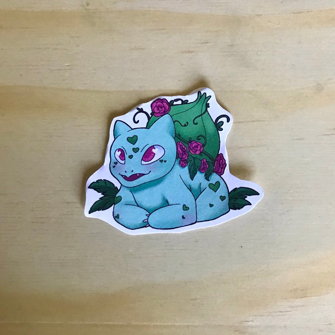 Pokémon Bulbasaur Cabbage Frog Original Art Sticker Etsy