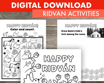 Baha'i Ridvan 2024 Coloring Pages - Festival of Ridvan Celebration Children's Activity - 12 Days of Ridvan