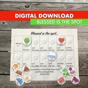 Baha’i Prayer Printable - Children’s Class Activity - Blessed is the Spot...