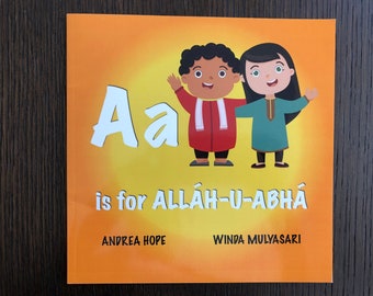 EUR - A jak Allah-u-Abha Wydanie w miękkiej oprawie - Dziecięca książeczka obrazkowa z alfabetem i terminami bahaickimi