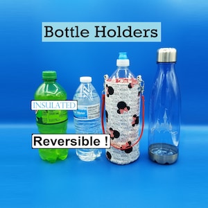 Water/Soda Bottle Holder, Character Motif, Insulated, Lined, Great Gift for All Ages -Bottle NOT Included-