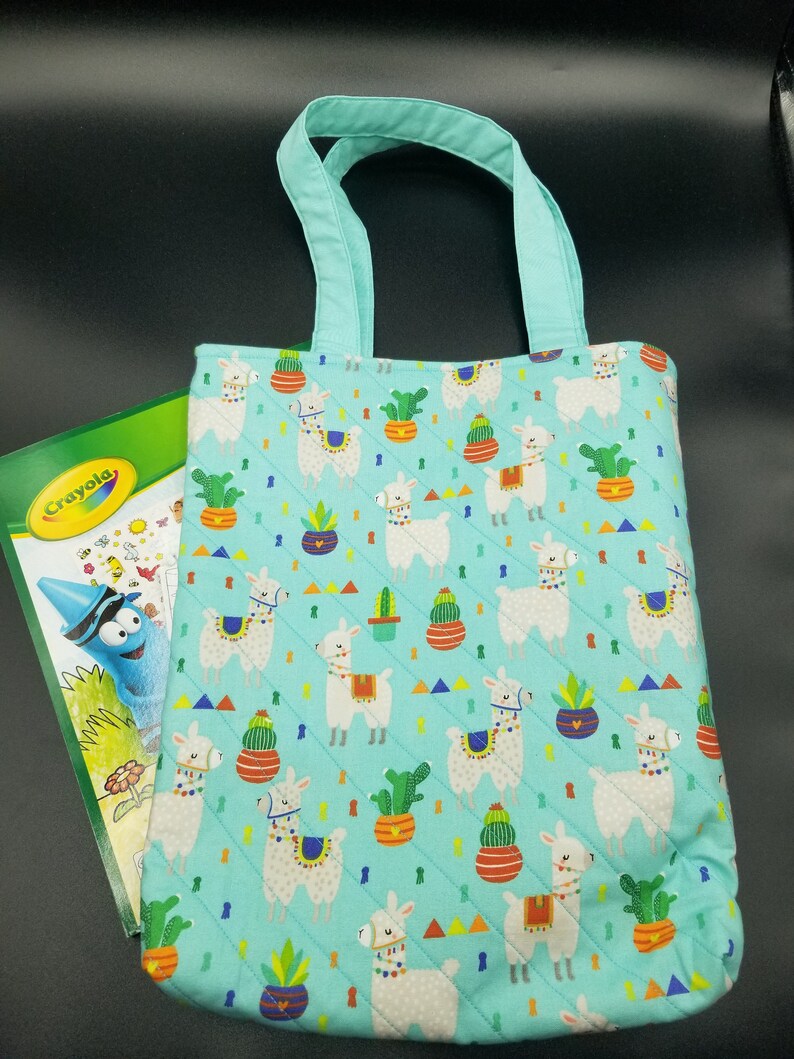 Download Totes Adults Teens Coloring Book And Crayons Included Llama Motif Kids Quilted Fabric Coloring Tote Bag Bags Purses