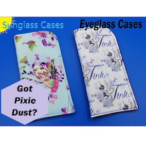 Eyeglass/Sunglasses Case, Blue Floral Fairy motif. Lined and padded, Adult, Teens, Kids -glasses not included-