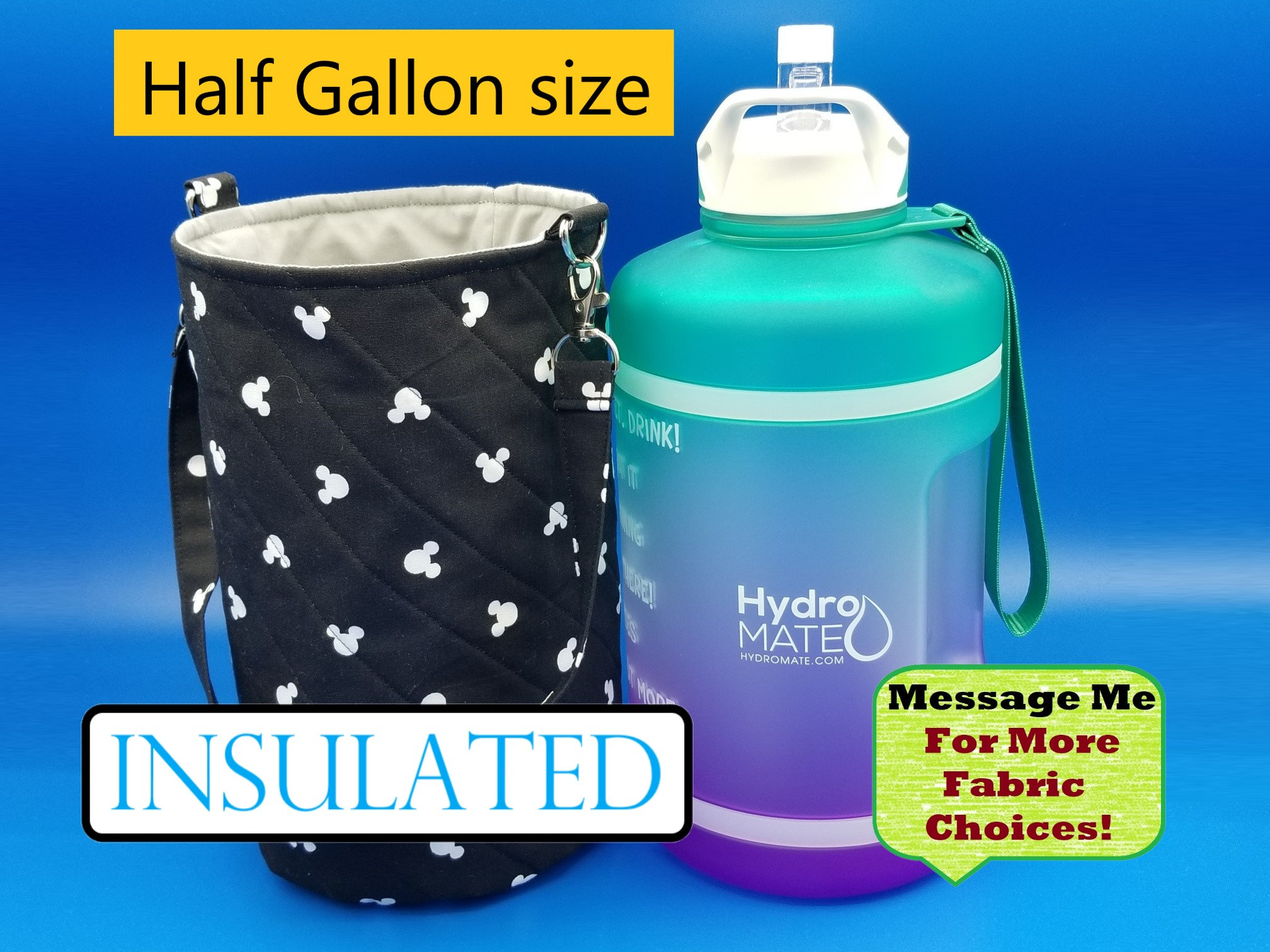 HydroMate Insulated Water Bottle Sleeves with Shoulder Strap