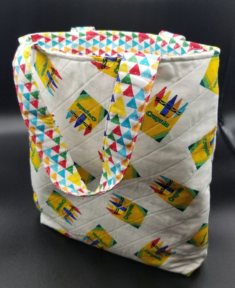 Download Coloring Tote Bag Crayon Motif Quilted Fabric Coloring ...