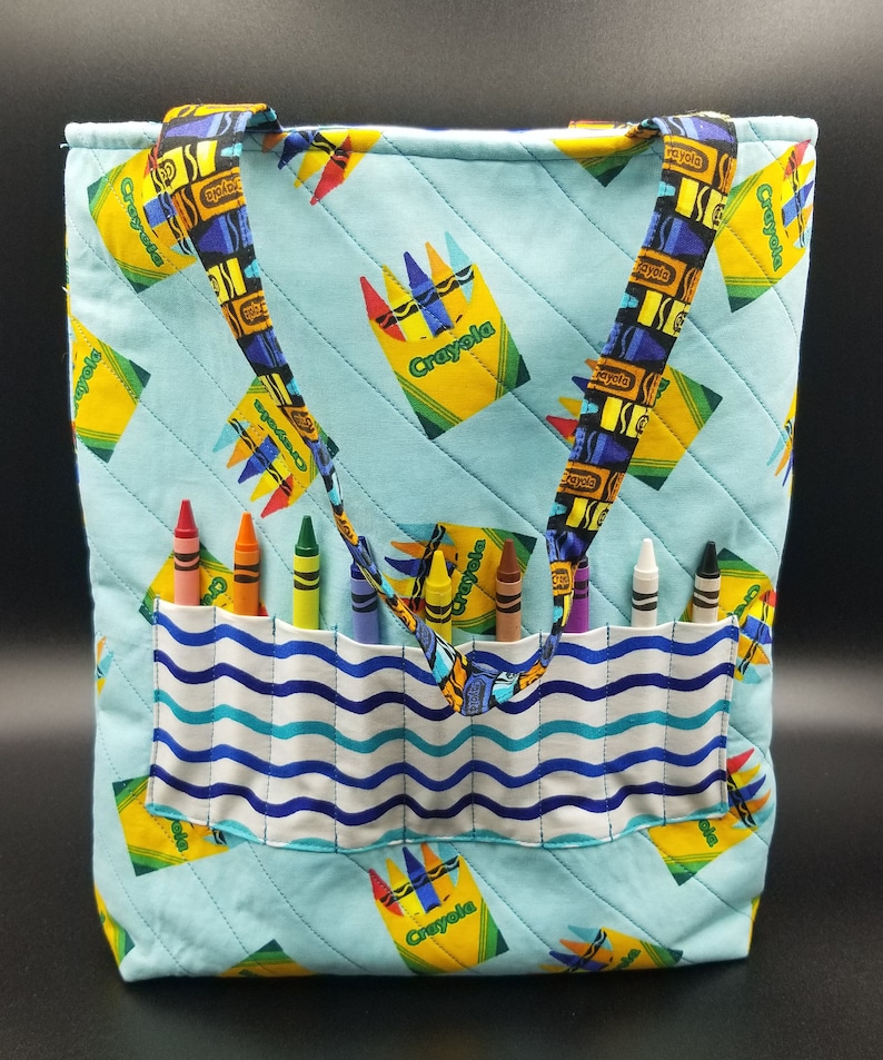 Download Coloring Tote Bag Crayon Motif Quilted Fabric Coloring ...