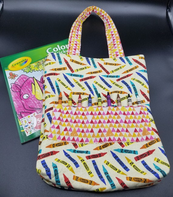 Download Coloring Tote Bag Crayon Motif Quilted Fabric Coloring Book Etsy