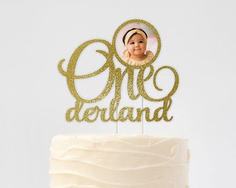 First Birthday Winter Onederland Cake Topper with Photo