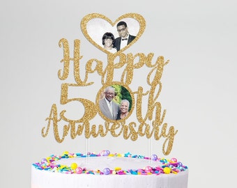 photo Cake Topper Modern 50Th Wedding Anniversary Cakes 50th wedding anniversary cake topper etsy