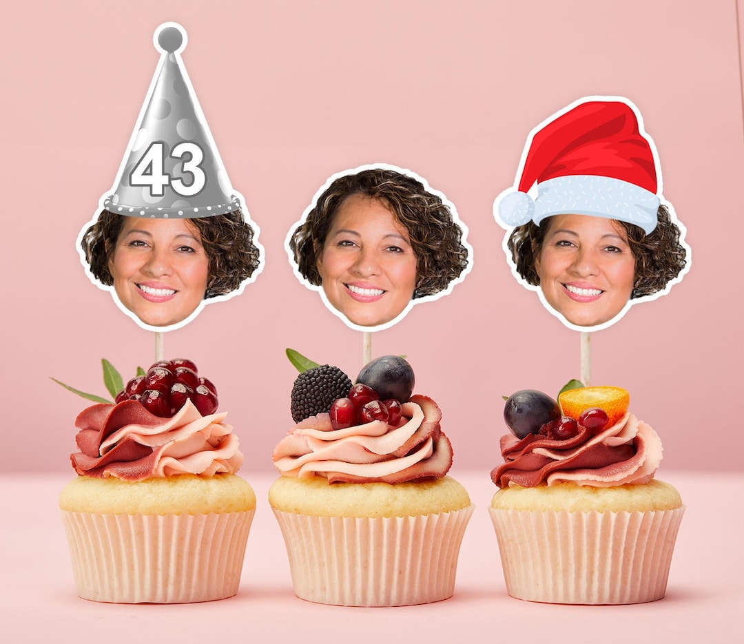 Custom Cupcake Toppers, Cupcake Toppers, Custom Face Cupcake Toppers