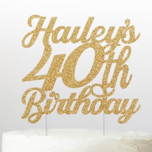 Personalized Glitter Birthday Cake Topper: Any Age, Photo Option