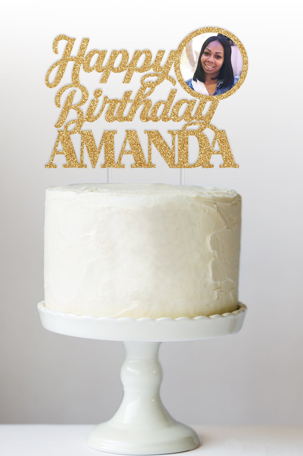 Happy Birthday Cake Topper Name Cake Topper Photo Cake - Etsy