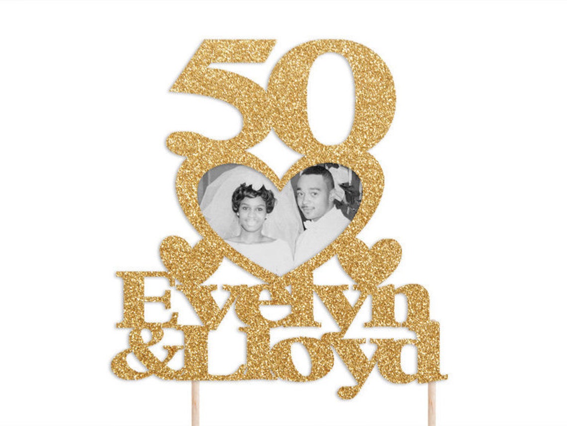50th Anniversary Cake Topper Custom Anniversary Cake Topper Etsy