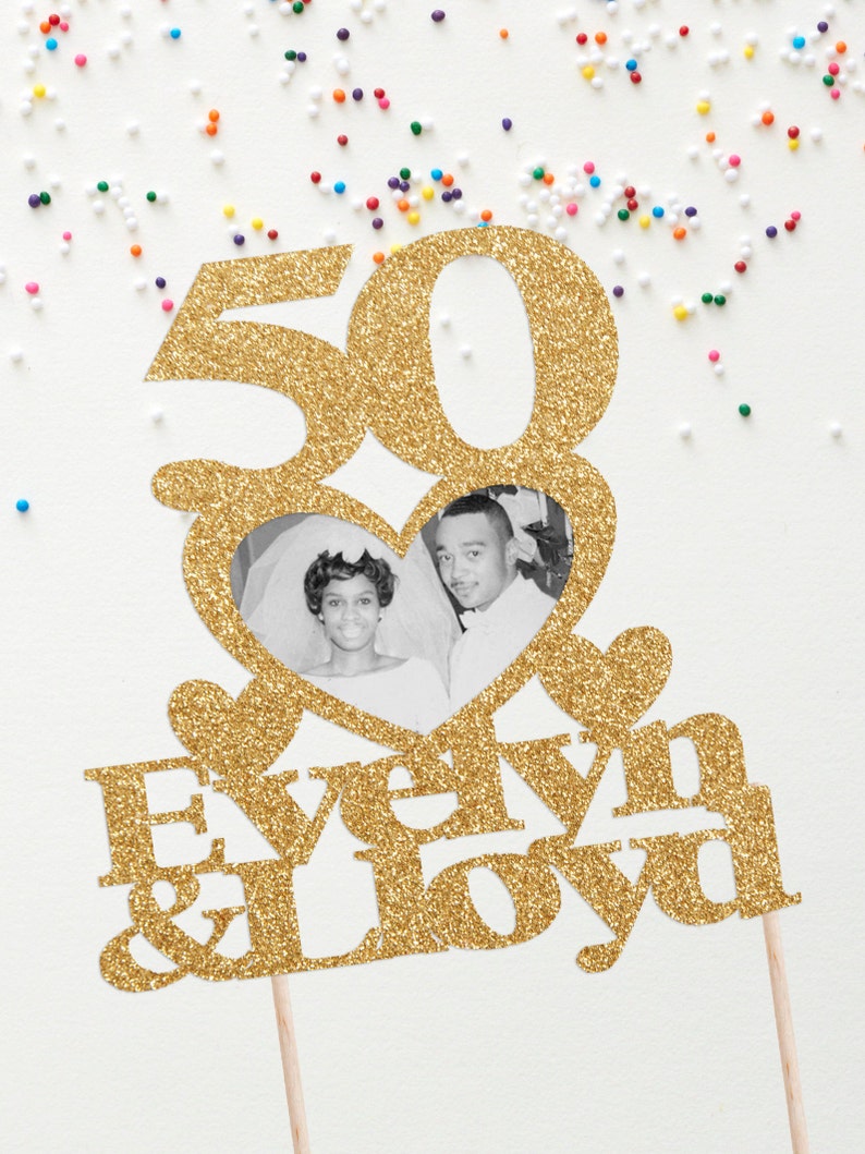50th Anniversary Cake Topper Custom Anniversary Cake Topper Etsy