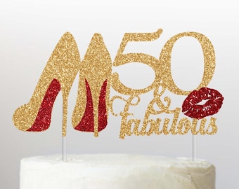 Personalized Birthday Photo Cake Topper with Glitter Heels, Any Age