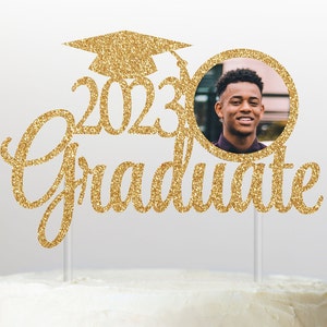 Personalized Graduation Cake Topper, 2024 Graduate Photo Cake Topper for Graduation Party, Class of 2024 Cake Topper