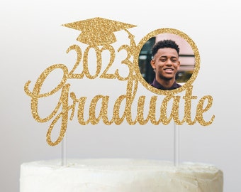 Personalized Graduation Cake Topper, 2024 Graduate Photo Cake Topper for Graduation Party, Class of 2024 Cake Topper