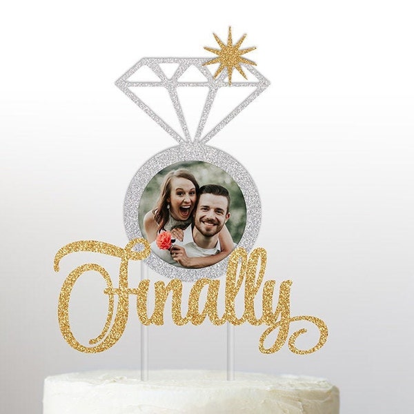 Finally Cake Topper, Engagement Party Cake Topper, Bridal Shower Cake Decorations, Wedding Cake Topper, Photo Cake Topper