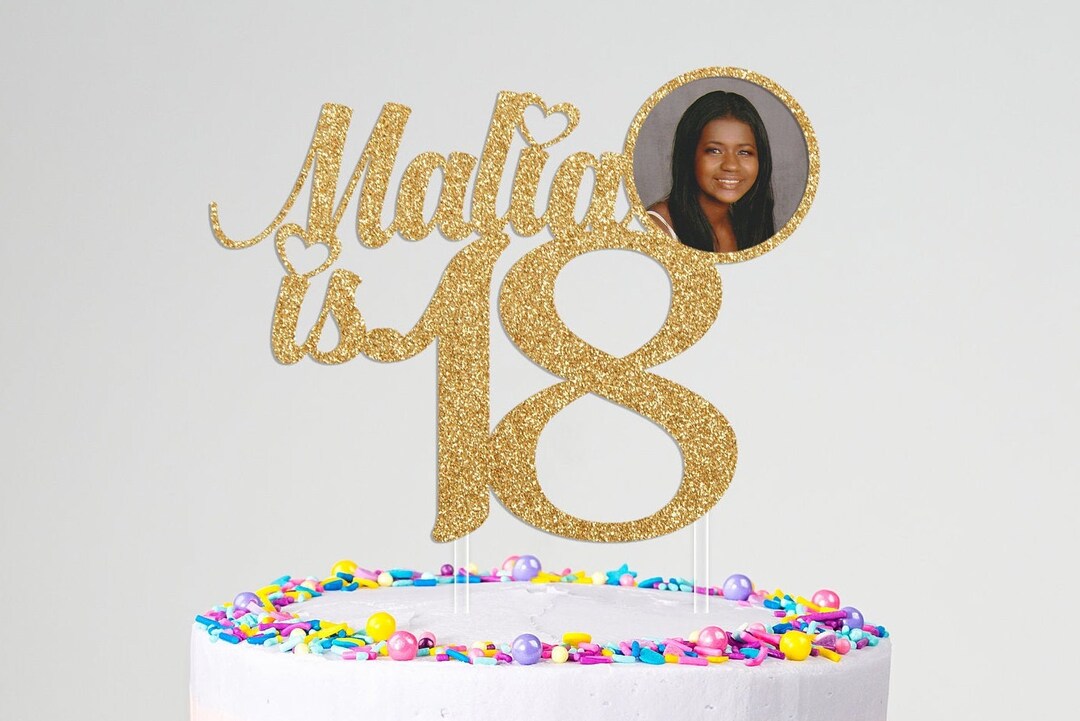 18th Birthday Custom Photo Cake Topper, Birthday Cake Topper, 18th ...