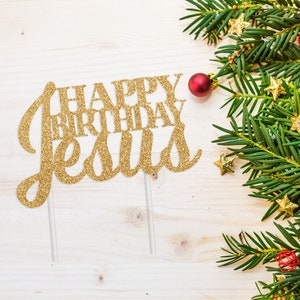 Happy Birthday Jesus Cake Topper, Christmas Cake Topper - Etsy