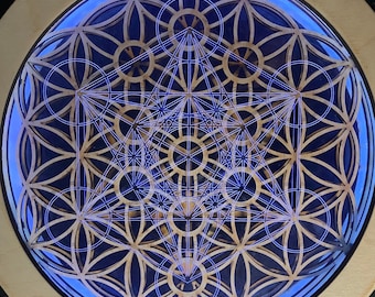 Flower of Life LightBox: Luce notturna con geometria sacra, decorazione spirituale