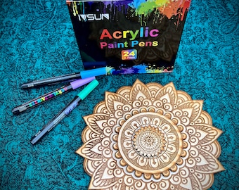 Kit per dipingere mandala: tela in legno di betulla incisa, set per lavori artistici