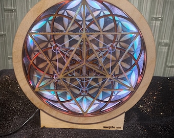 Lampada luminosa Seme della Vita: lampada di geometria sacra che cambia colore