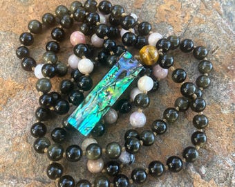 Golden Obsidian mala, prayer beads, meditation