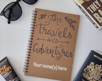 Personalised travel journal- travel notebook- personalized adventure gift