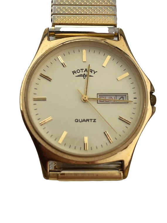 Rotary quartz mens gold watch Gem