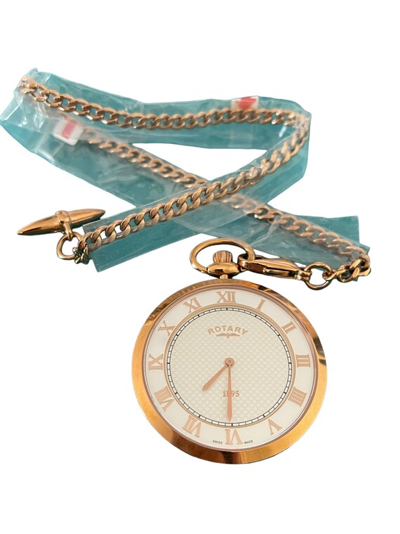 Rotary Swiss made Rose Gold gold plated swiss made pocket watch fully working