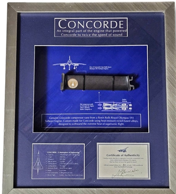 Concorde blade from concorde signed mike bannister limited edition this blade have been flown the speed of sound