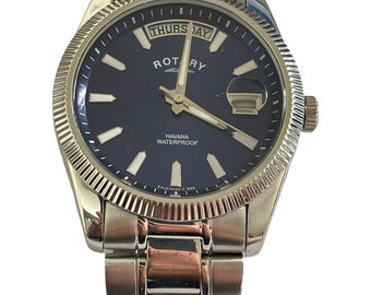 Men s Havana GB02660 05 Rotary Blue Face Watch 100m Used Etsy Canada