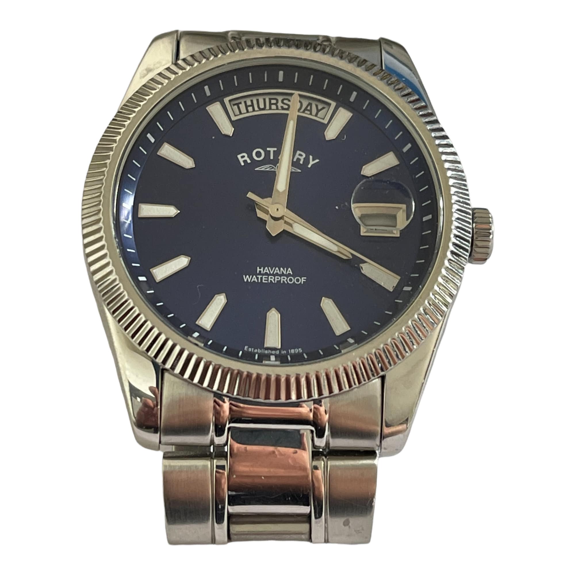 Men s Havana GB02660 05 Rotary Blue Face Watch 100m Used Etsy UK