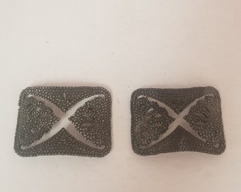 Antique Gold Metal Shoe Buckles