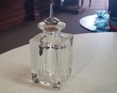 Vintage Heavy Glass Crystal Cruet, glass cruet, oil vinegar, salad cruet