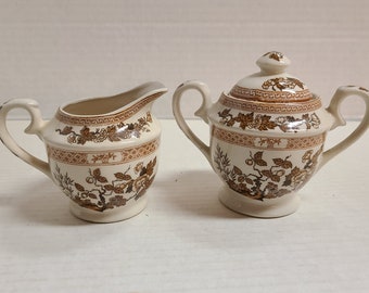 Vintage Indian Tree Creamer and sugar set