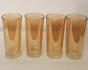 Peach Lusterware glasses, tumblers