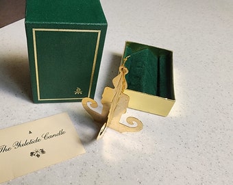 1977 Danbury Mint Christmas Ornament Candle 20K gold Covered