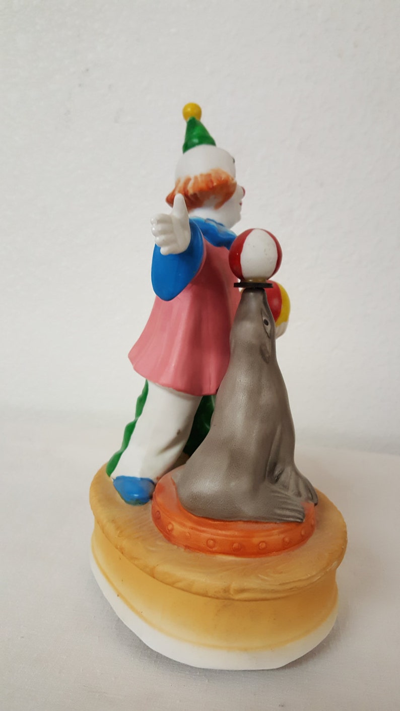 Vintage Clown & Seal Revolving Music Box Seal Music Box Etsy