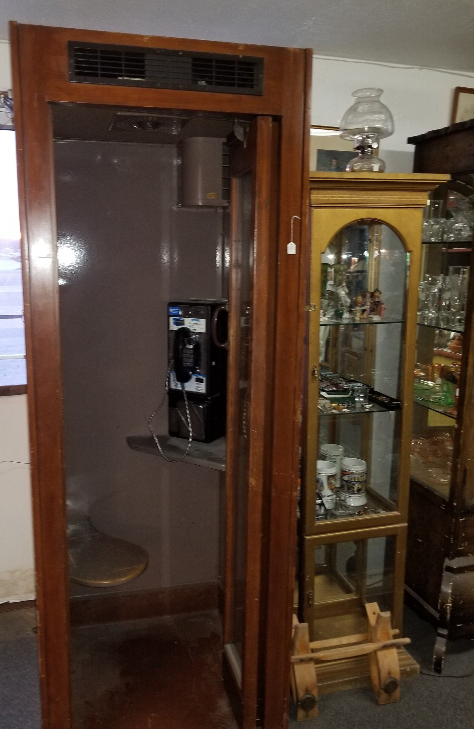 Vintage Wood Pay Phone Booth With coin Phone Telephone Etsy