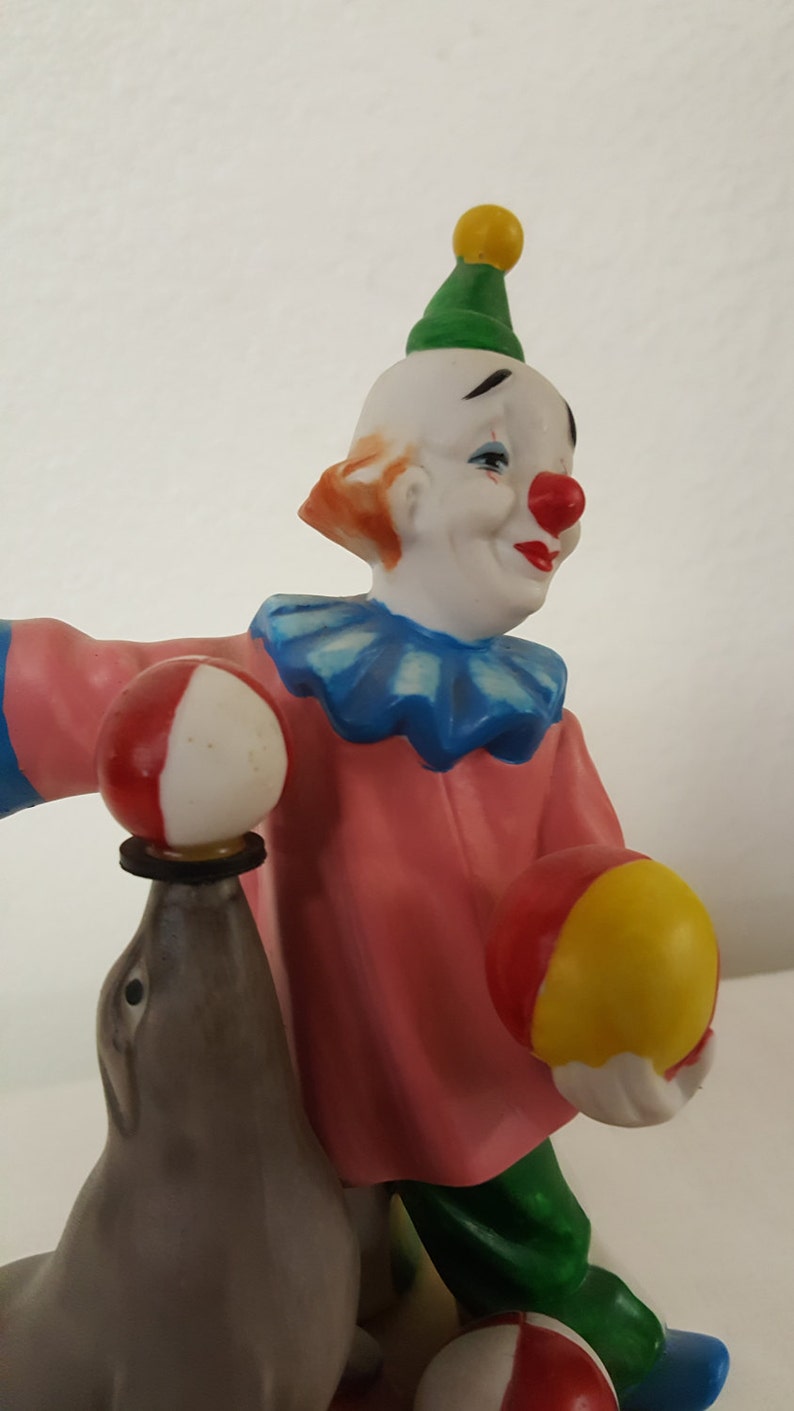 Vintage Clown & Seal Revolving Music Box Seal Music Box Etsy