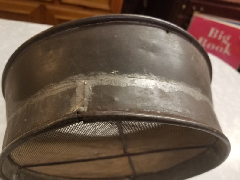 metal sieve Antique Metal Grain Sifter antique kitchen