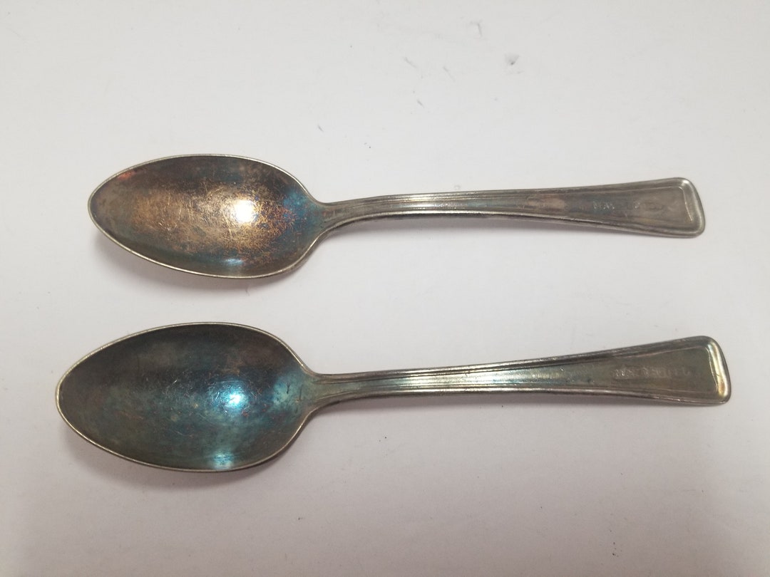 Antique Mayo Hotel Silverplate Advertising Spoons Etsy