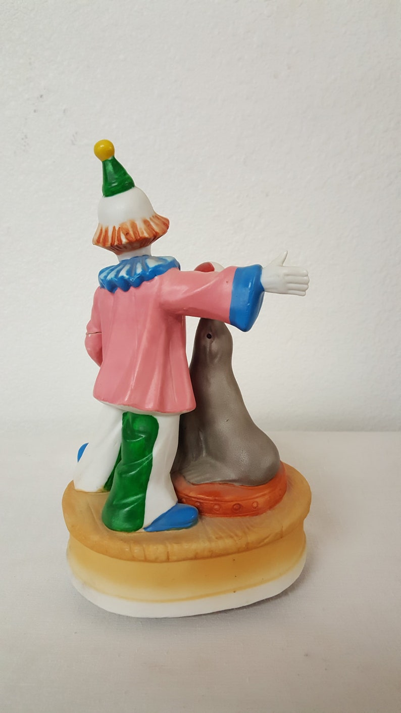 Vintage Clown & Seal Revolving Music Box Seal Music Box Etsy