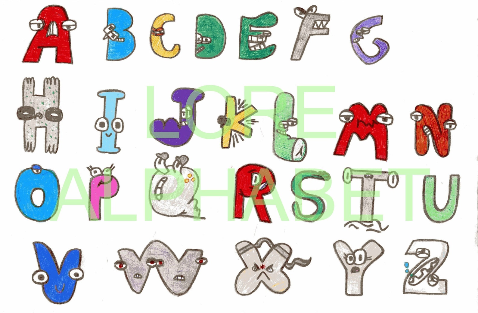 Alphabet Lore Letters Alphabet Lore Digital Althabet Lore - Etsy